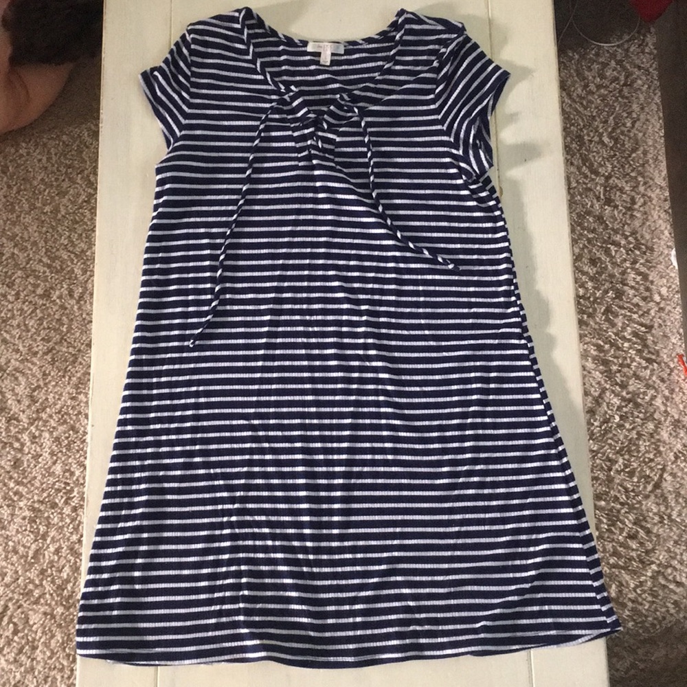 Love Fire shift dress. Navy and White